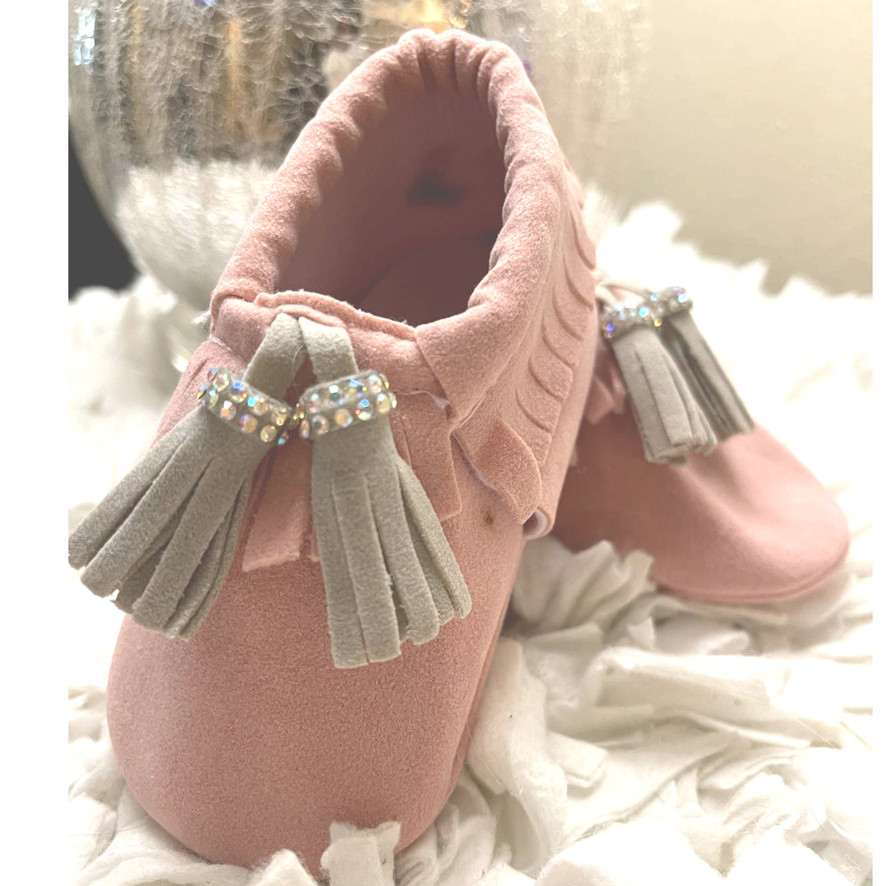 Copied - Kids/Baby Fringe Leather Soft Shoes Moccasins 12-18M